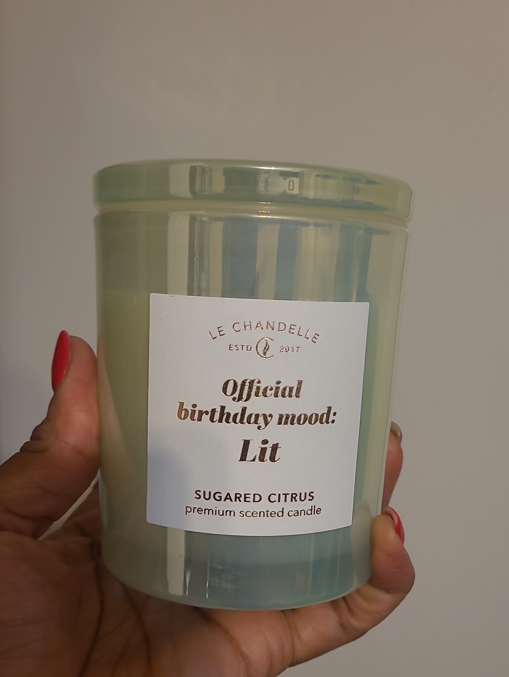 Sugared Citrus Scented Candle - Green - 10oz